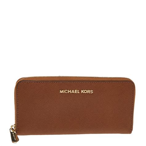 michael kors saffiano leather zip around wallet|Michael Kors saffiano tote large.